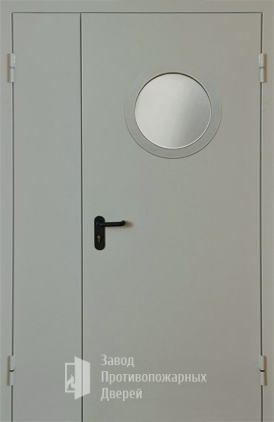 Фото двери «Полуторная с круглым стеклом EI-30» в Раменскому