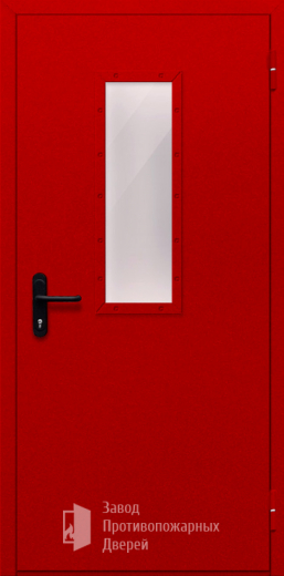 Фото двери «Однопольная со стеклом (красная)» в Раменскому