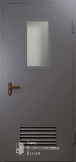 Фото двери «Техническая дверь №5 со стеклом и решеткой» в Раменскому