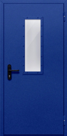 Фото двери «Однопольная со стеклом (синяя)» в Раменскому